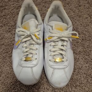 Nike White and Yellow Nike CORTZ Sneakers
